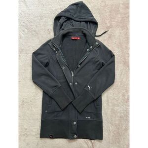Puma Full Zip Women's Fleece Sweatshirt‎ Logo Ribbed Outdoor Jacket Sz Xs